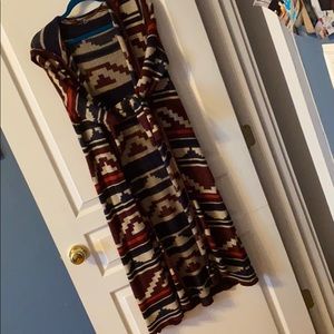 Long western print sweater
